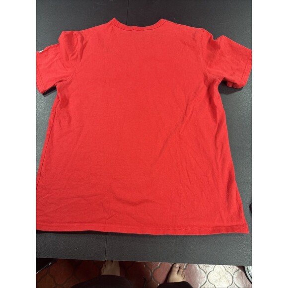 Vintage Champion Big Embroidered Stitched Logo T-shirt Mens Size Large Red - Picture 10 of 11